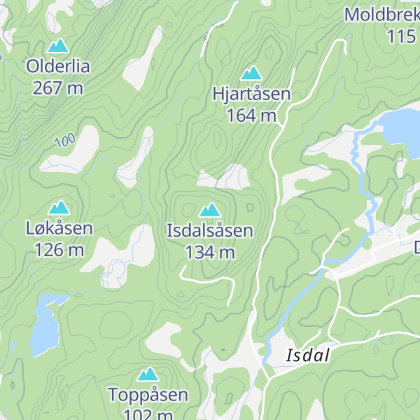 Map of Isdalsåsen