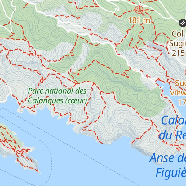 Map of Cretes de Morgiou - secteur de Gauche