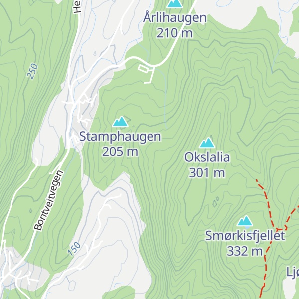 Map of Øvstalangeberget