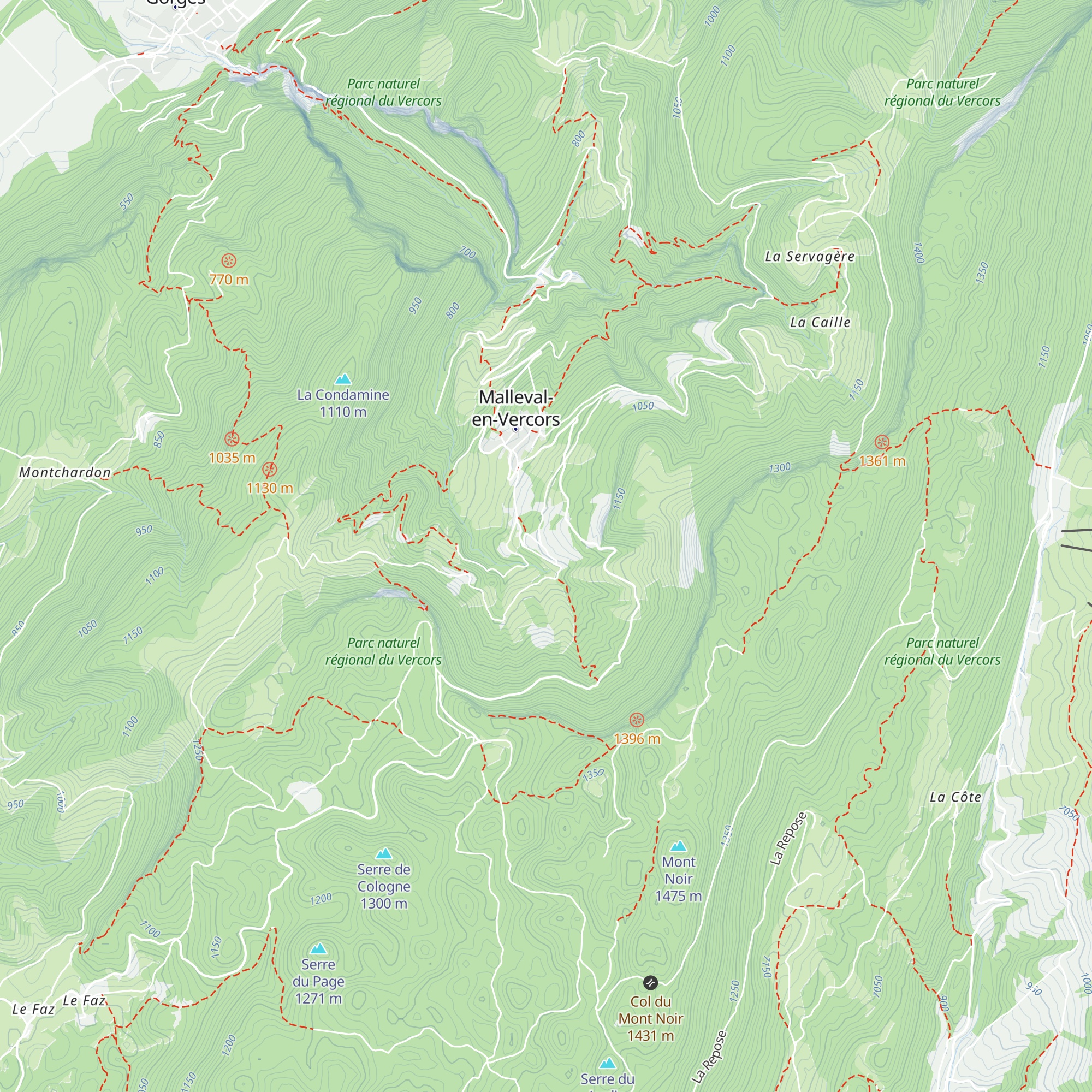 Gîte de la Railletière map