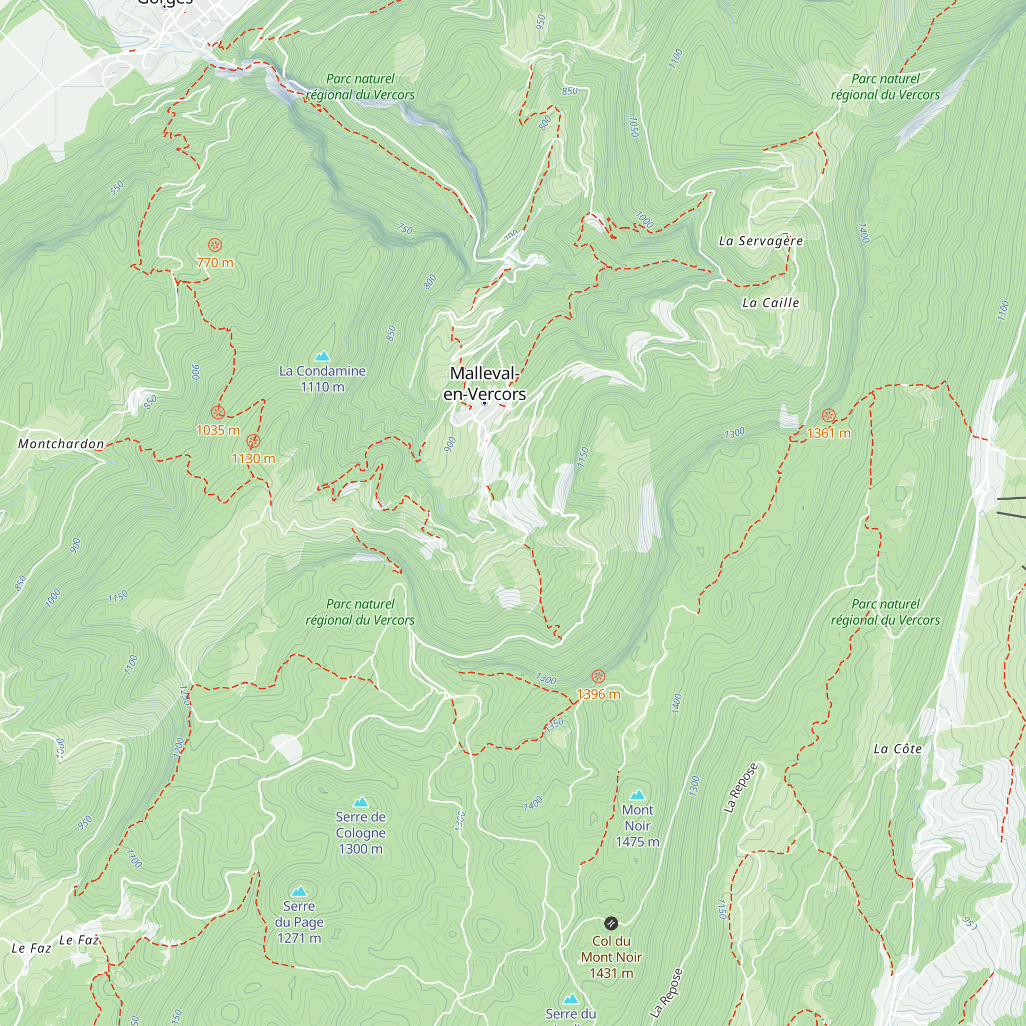 Gîte de la Railletière map