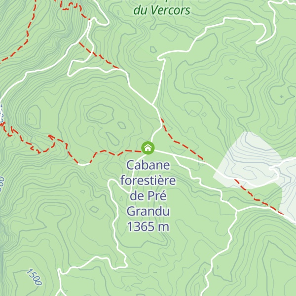 Map of Cabane forestière de Pré Grandu