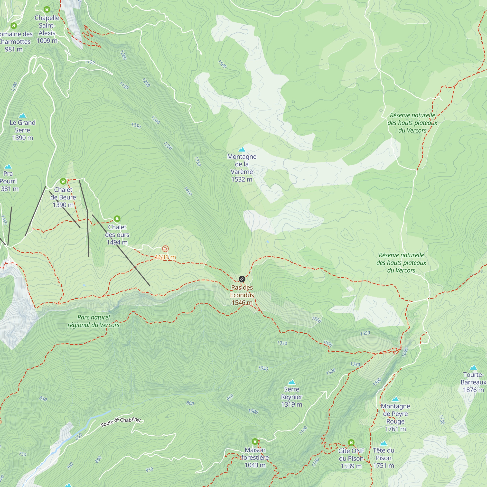 Cabane de Combe Male map