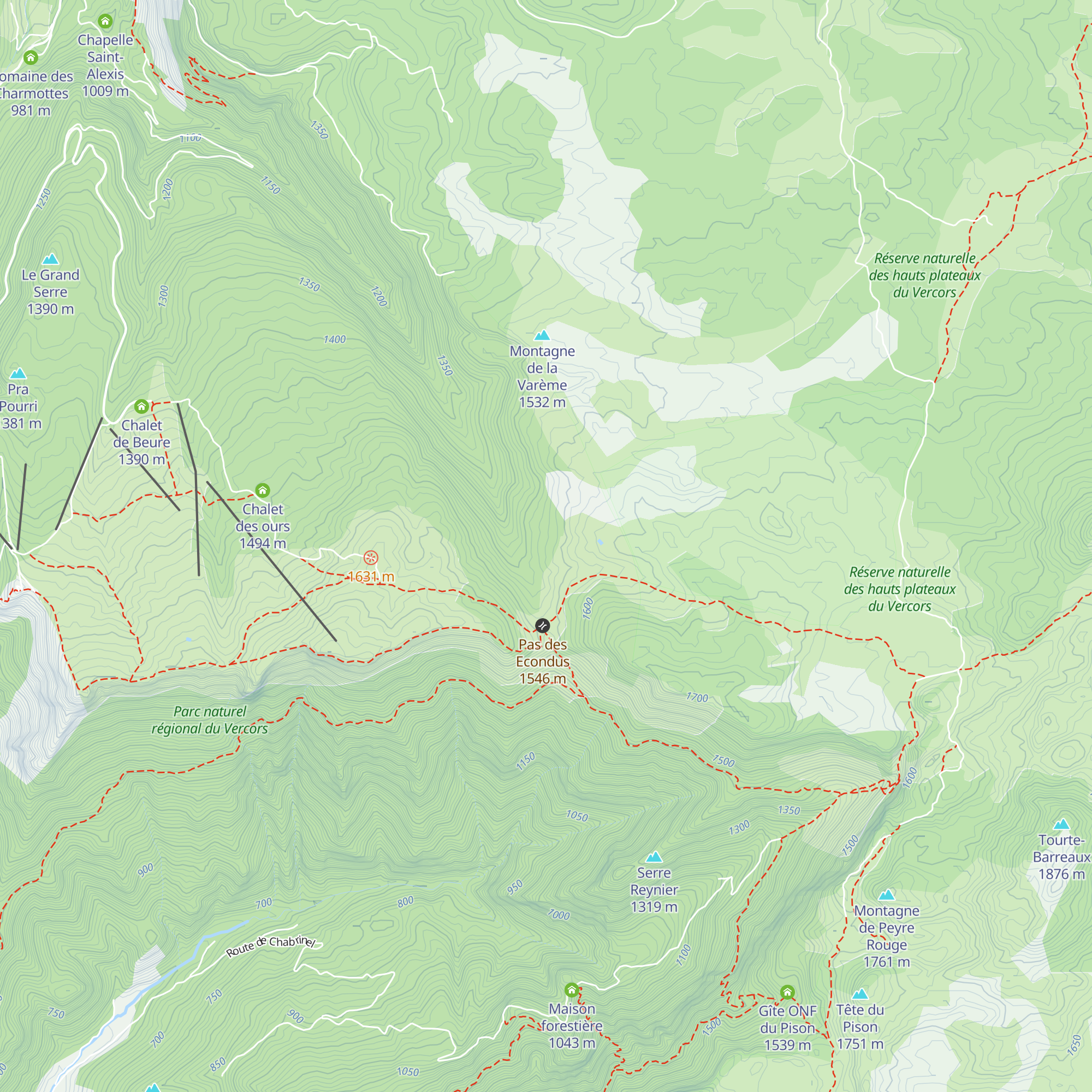 Cabane de Combe Male map