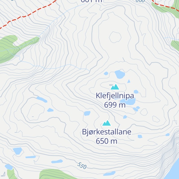 Map of Indre Klefjellet