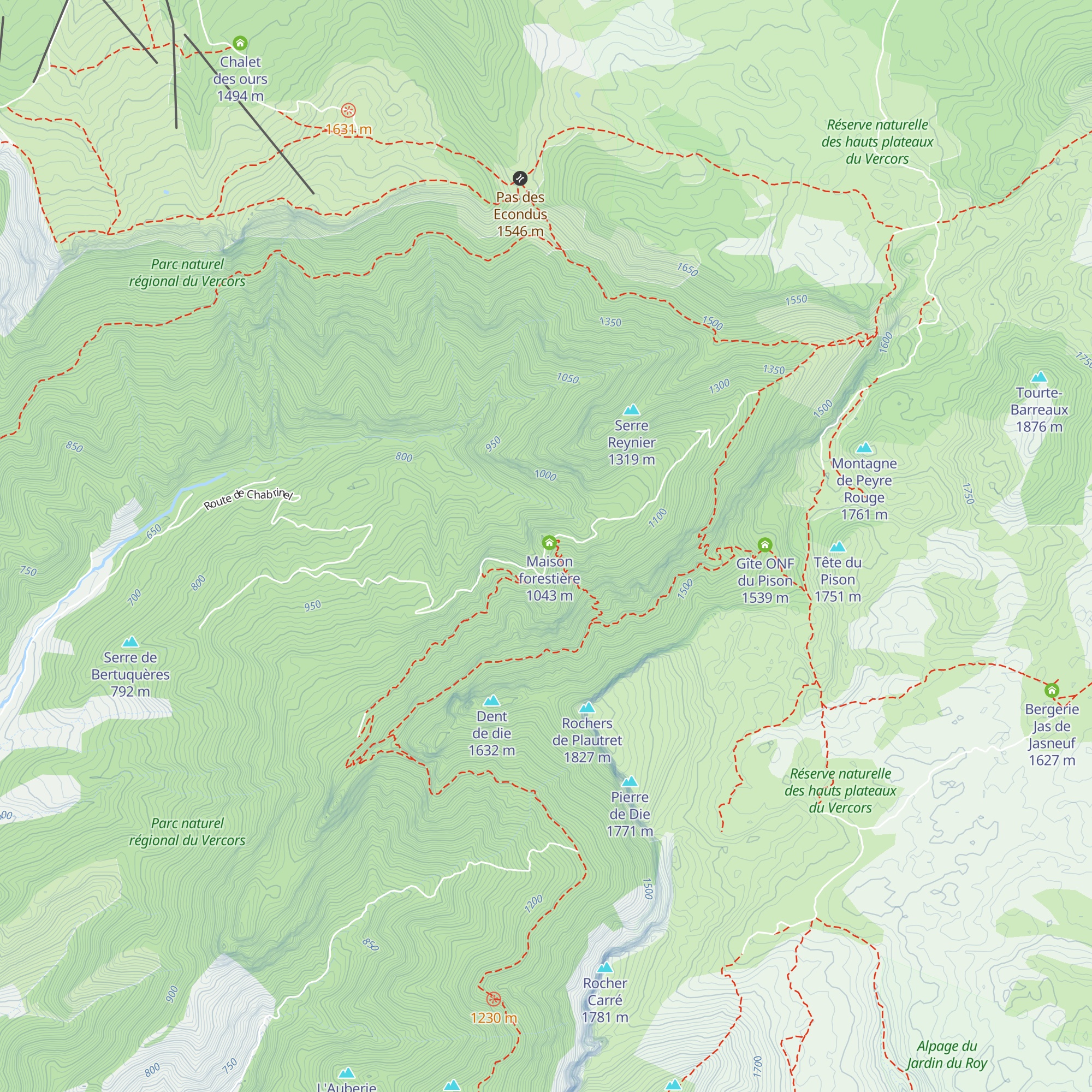 Refuge du Château map