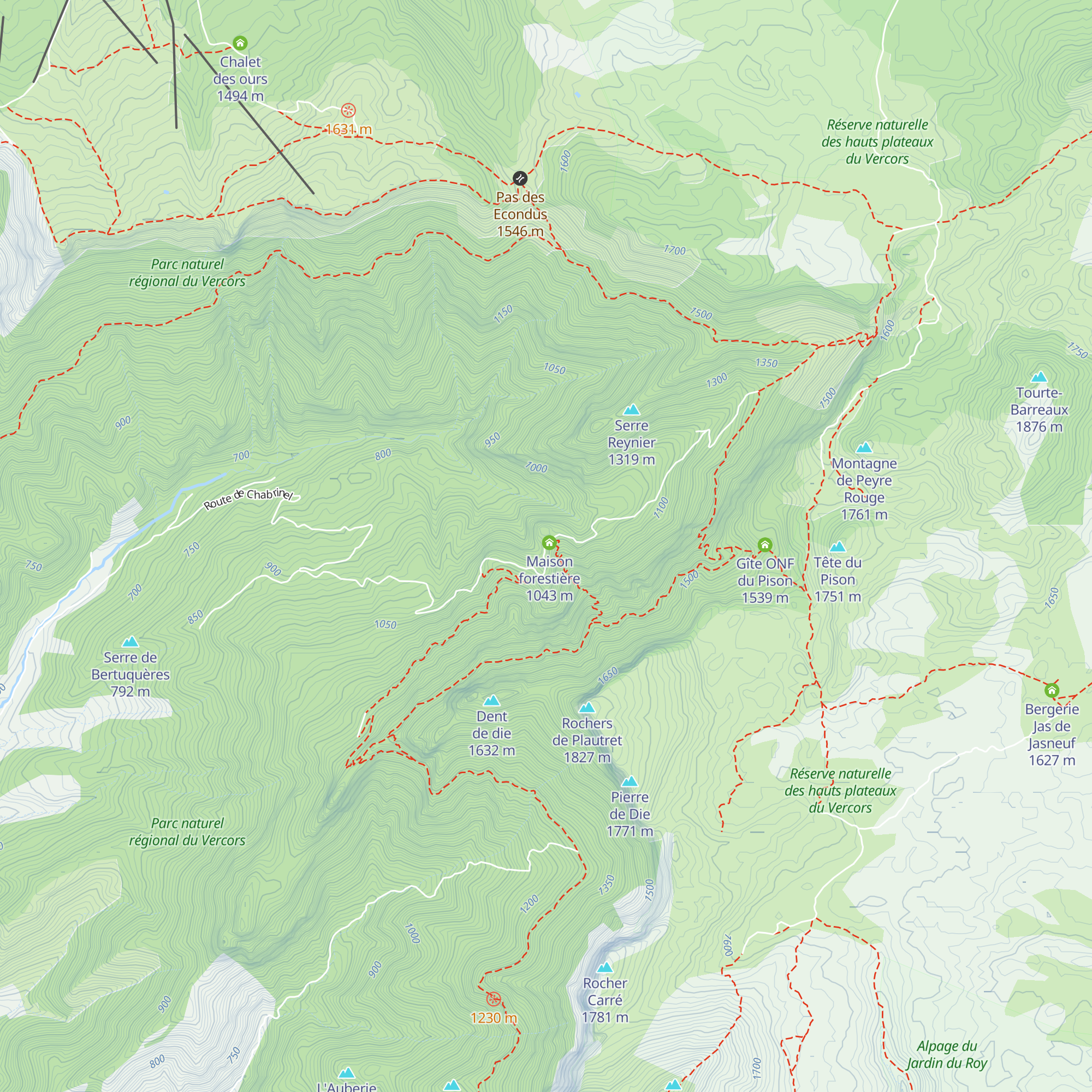 Refuge du Château map
