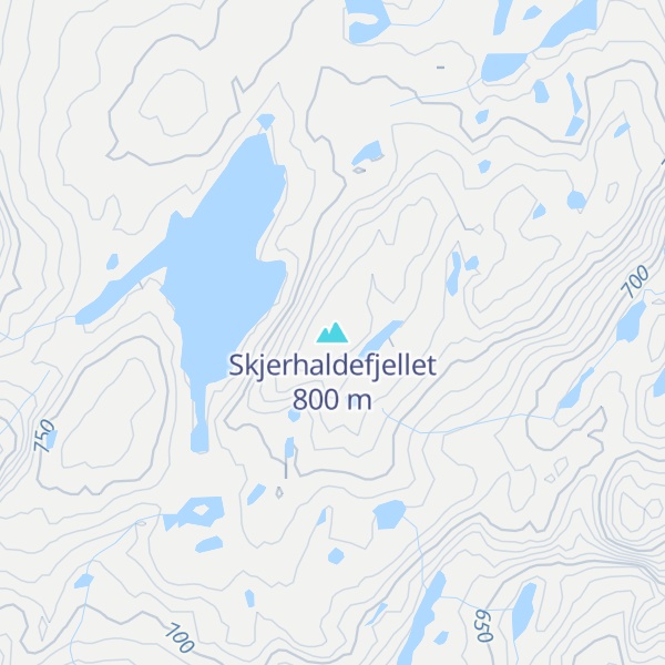 Map of Skjerhaldefjellet
