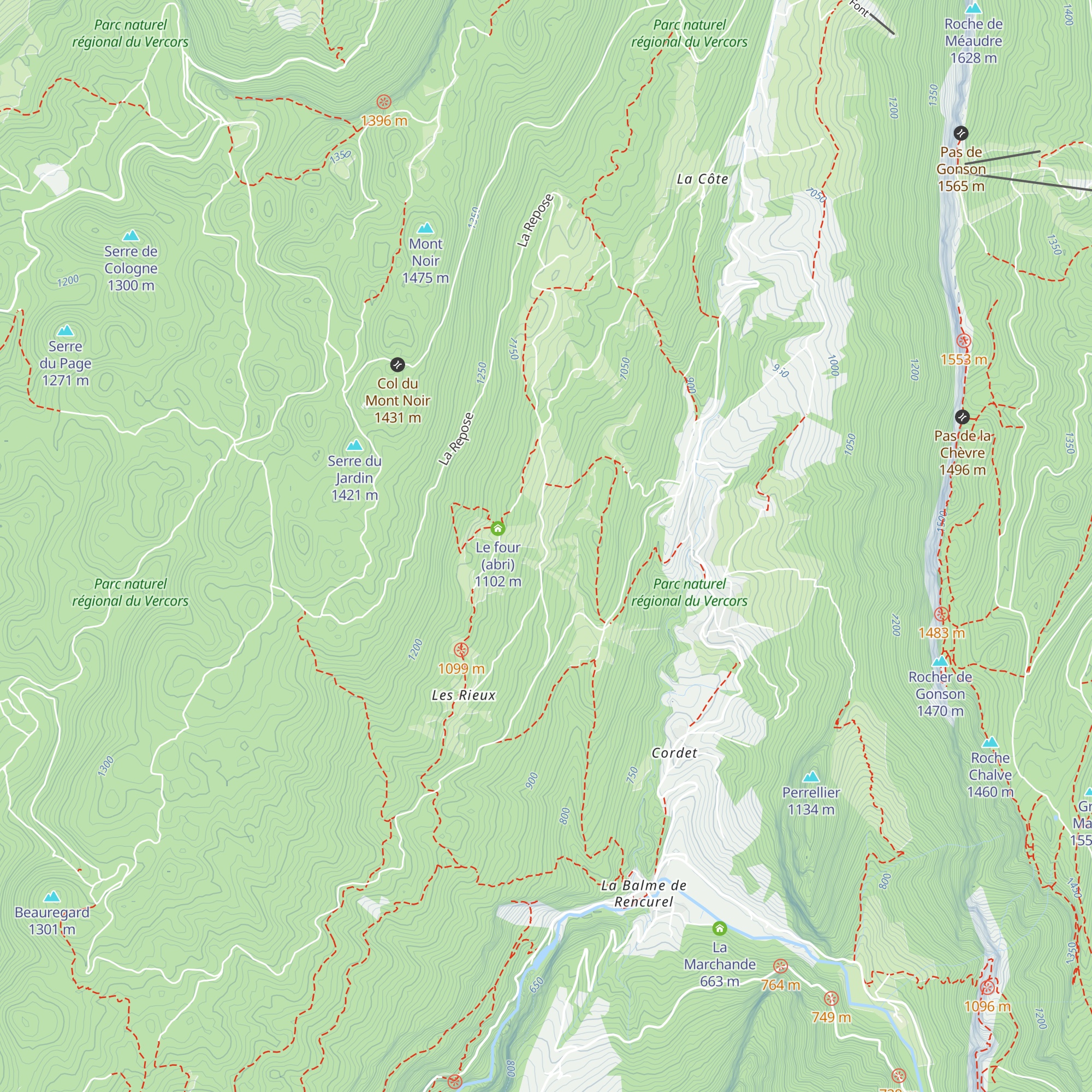 Gite des Rimets map