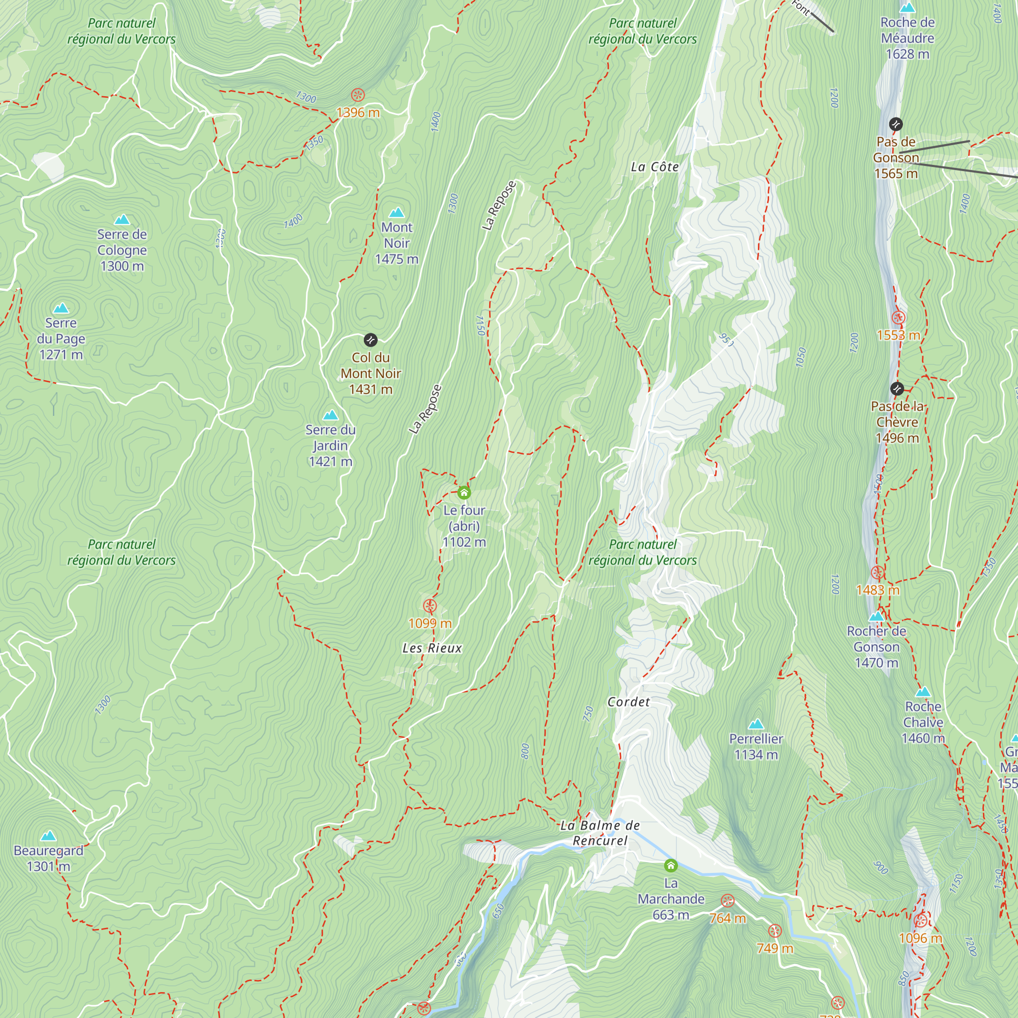 Gite des Rimets map