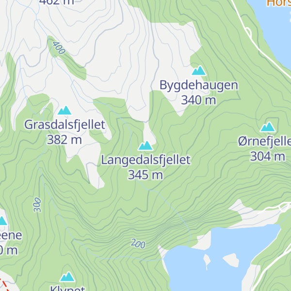 Map of Langedalsfjellet
