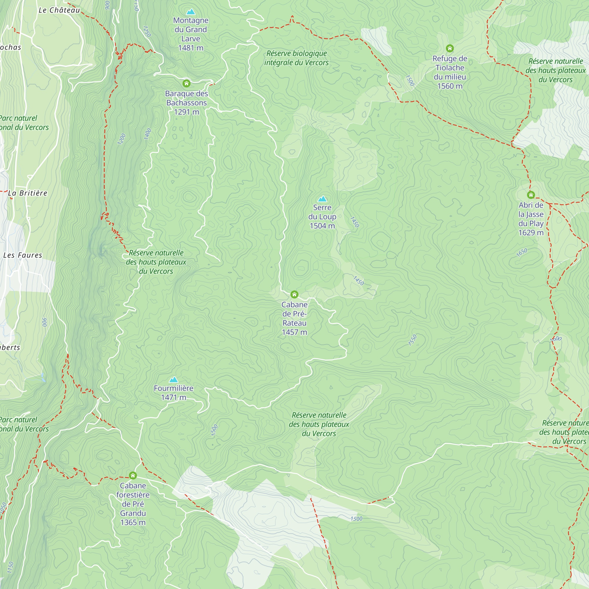 Cabane de Pré-Rateau map