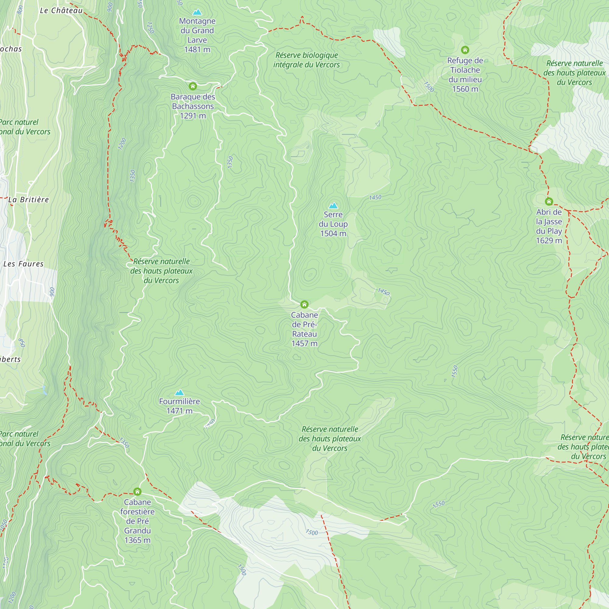 Cabane de Pré-Rateau map