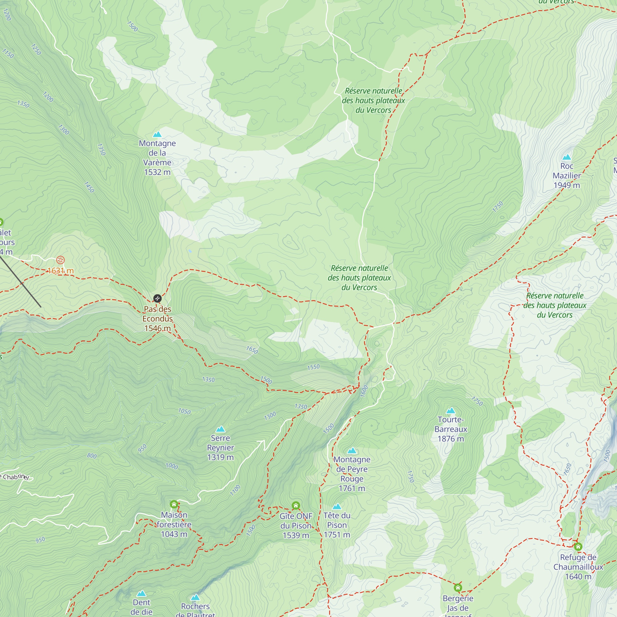 Cabane de la tête du faisan map