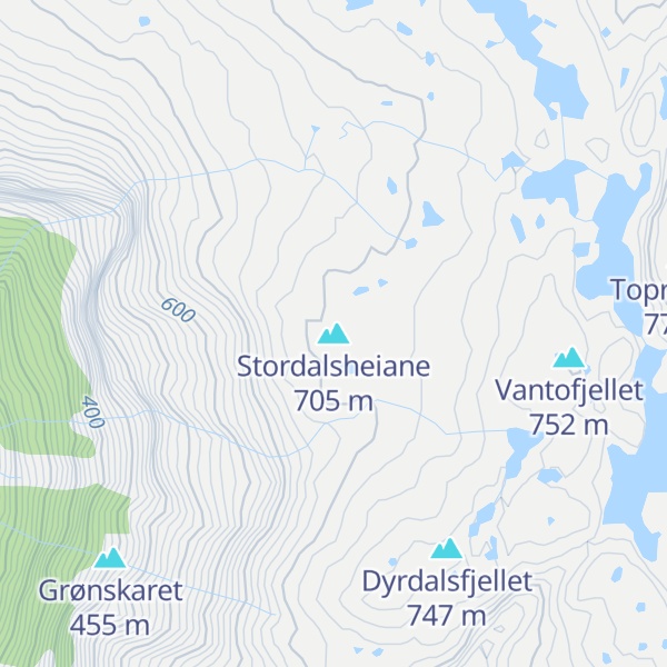 Map of Stordalsheiane