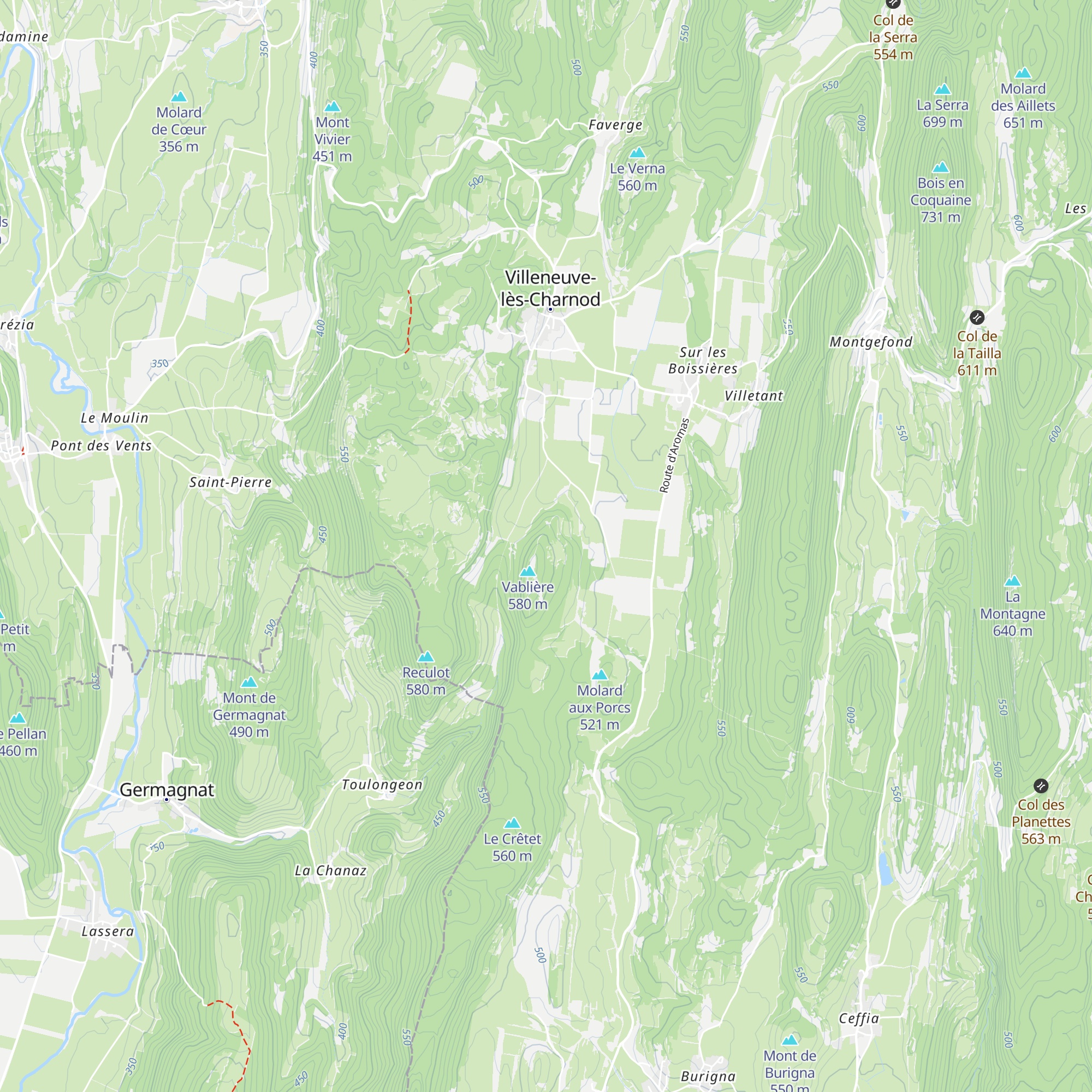 Cabane de la Vablière d'Aromas map