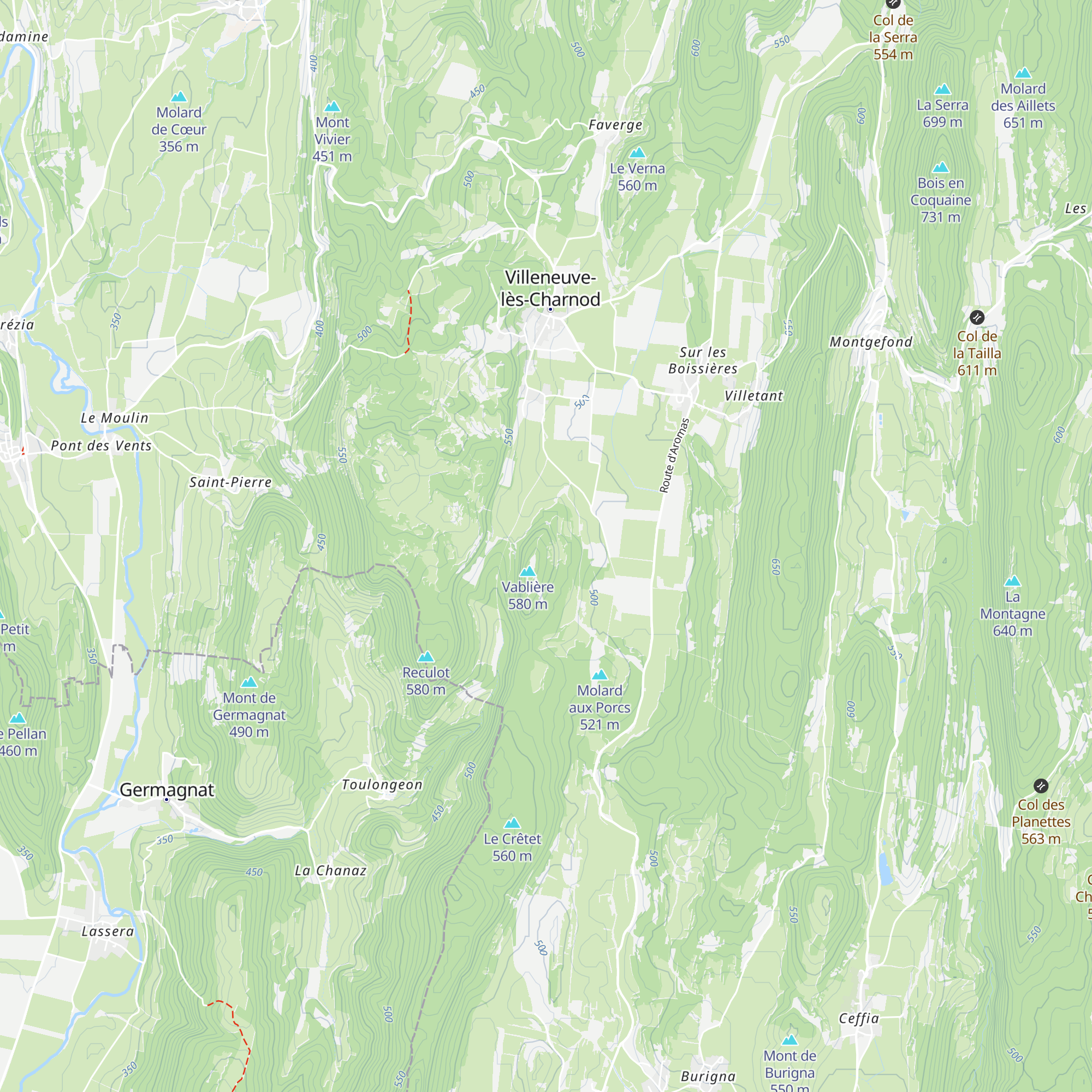Cabane de la Vablière d'Aromas map
