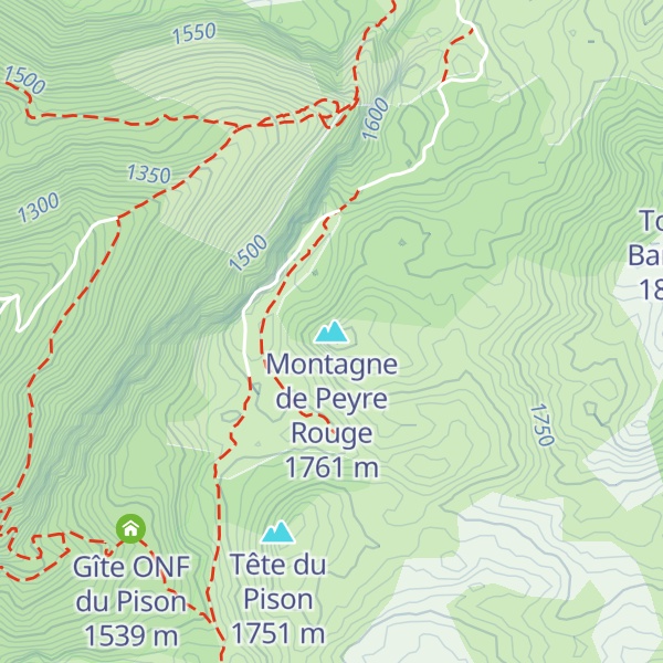 Map of Montagne de Peyre Rouge