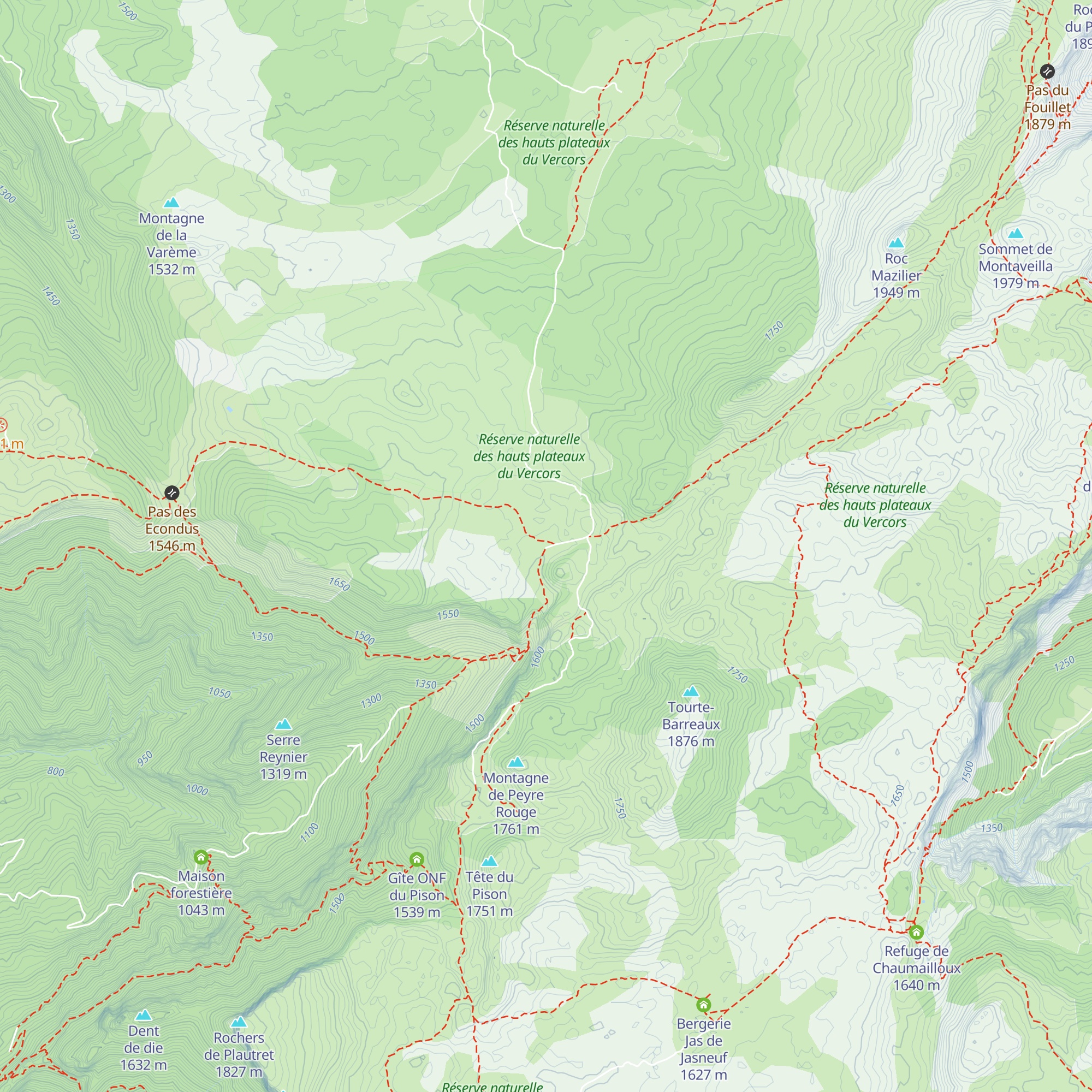 Cabane de Pré-Peyret map