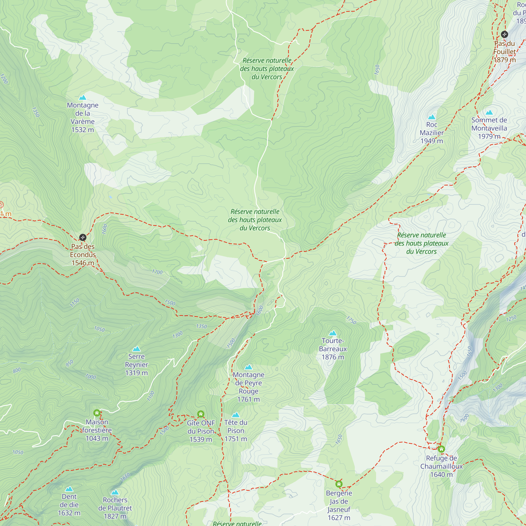 Cabane de Pré-Peyret map