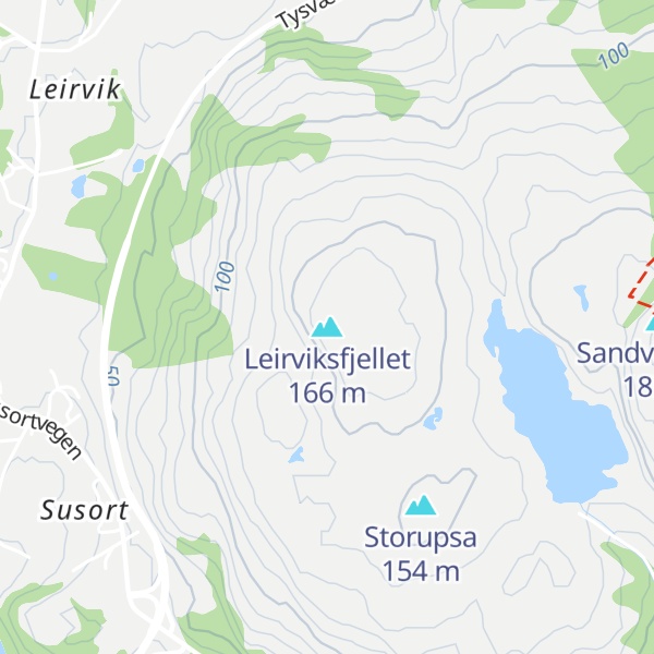 Map of Leirviksfjellet