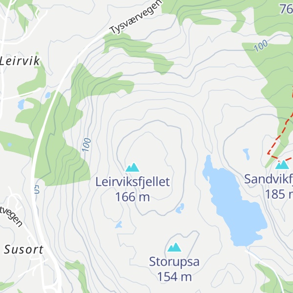 Map of Haukaberget