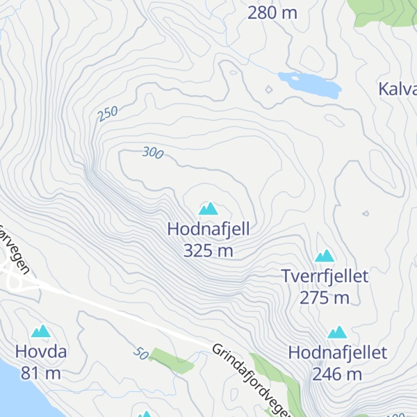 Map of Hodnafjell