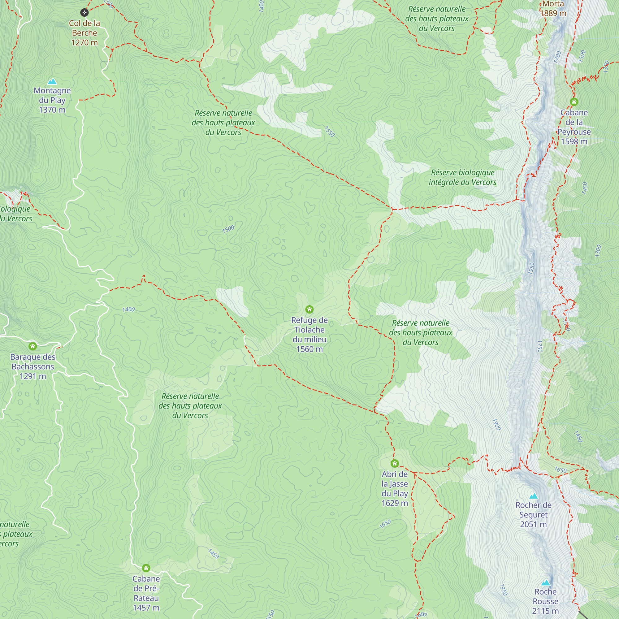 Refuge de Tiolache du milieu map