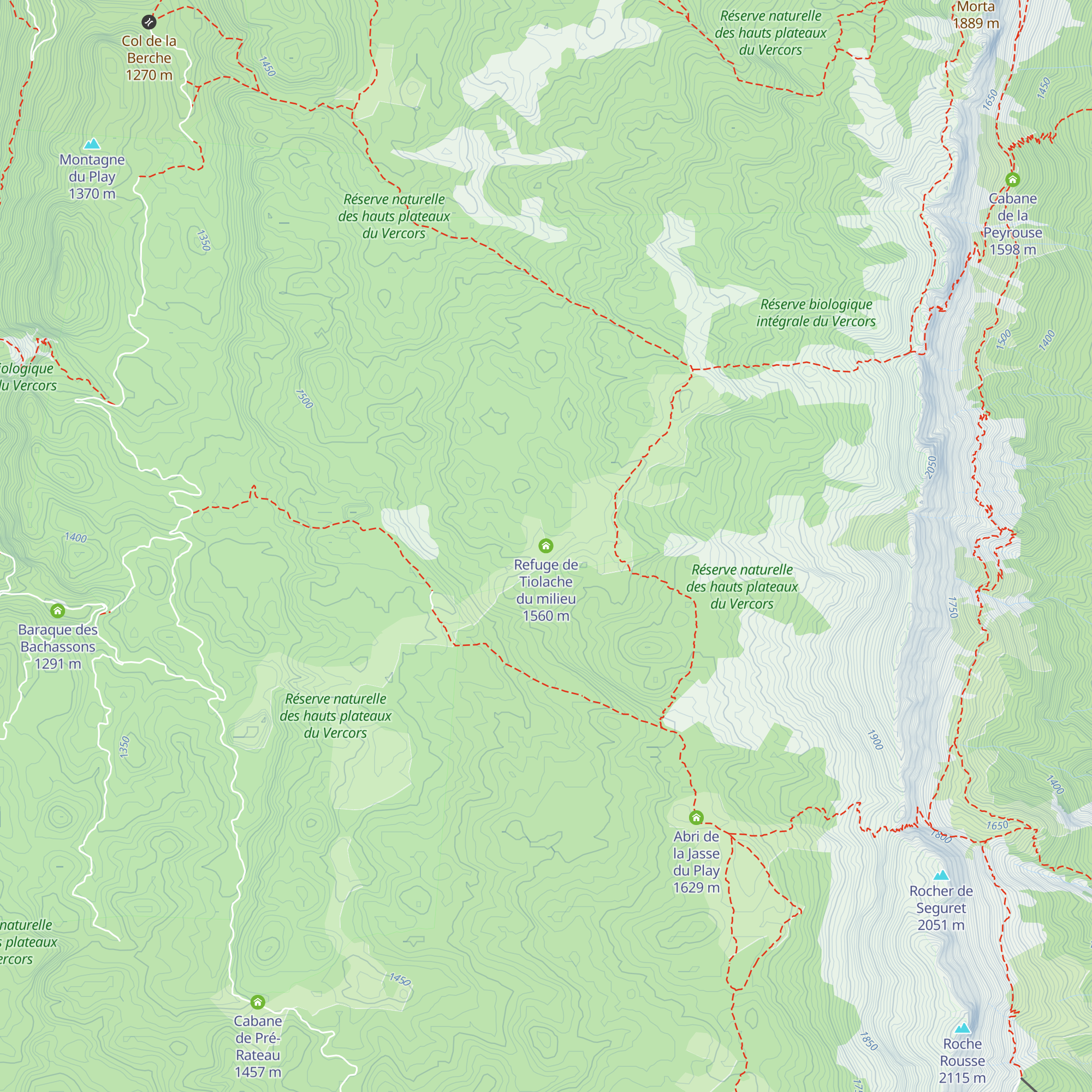 Refuge de Tiolache du milieu map