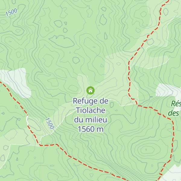 Map of Refuge de Tiolache du milieu