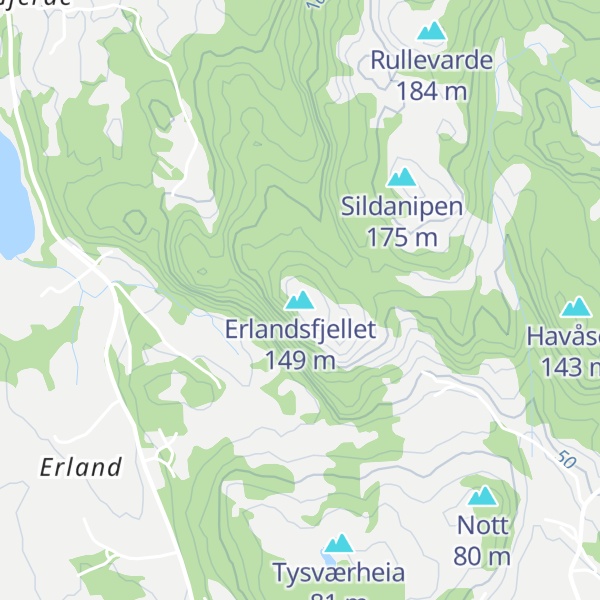 Map of Erlandsfjellet
