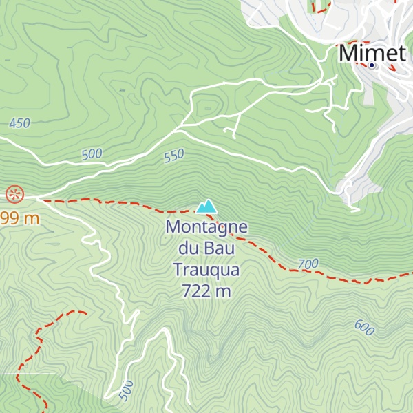 Map of Montagne du Bau Trauqua