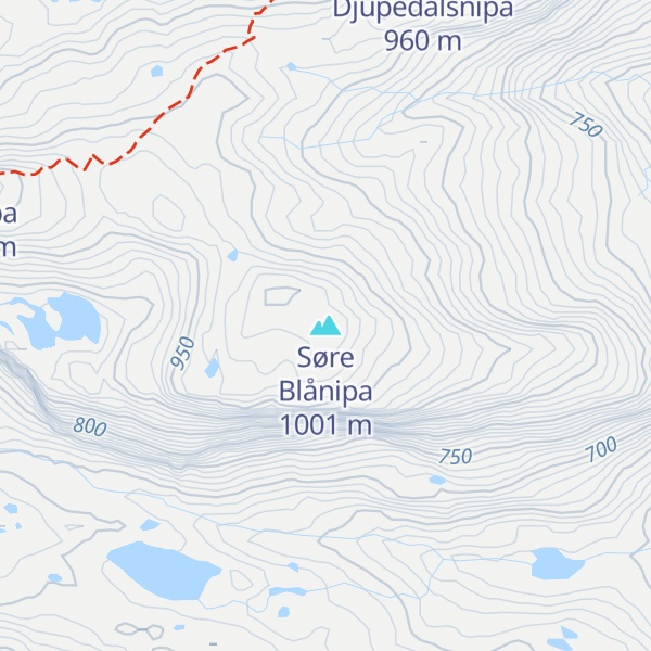 Map of Søre Blånipa