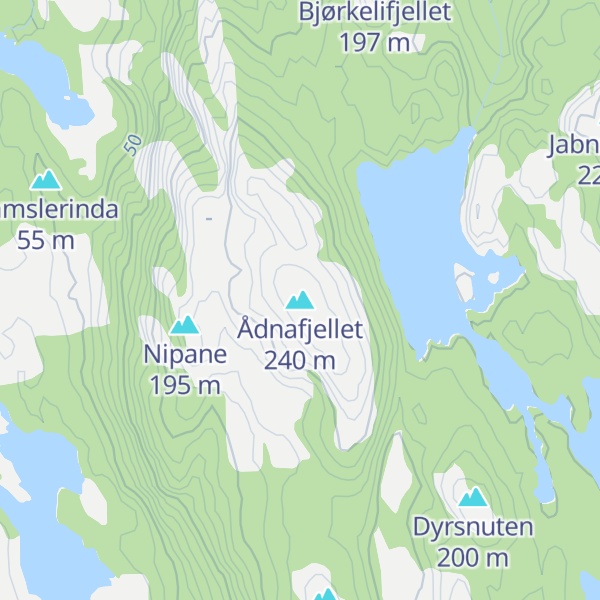 Map of Ådnafjellet