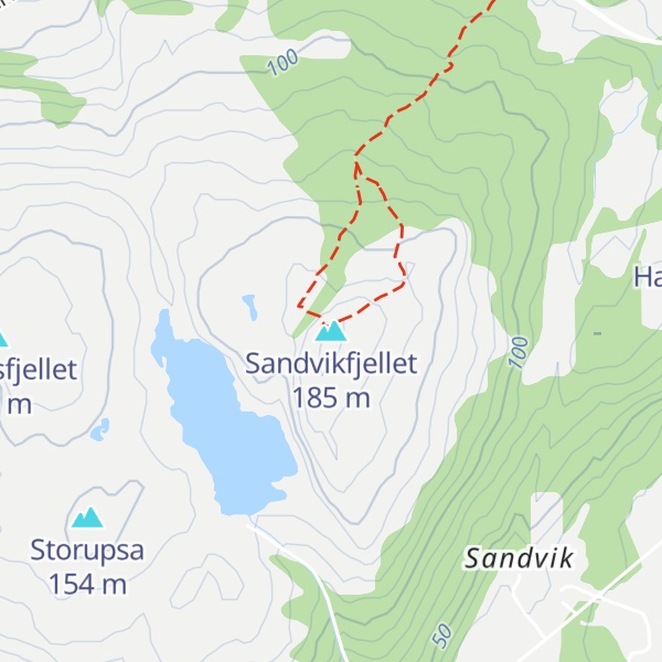 Map of Sandvikfjellet