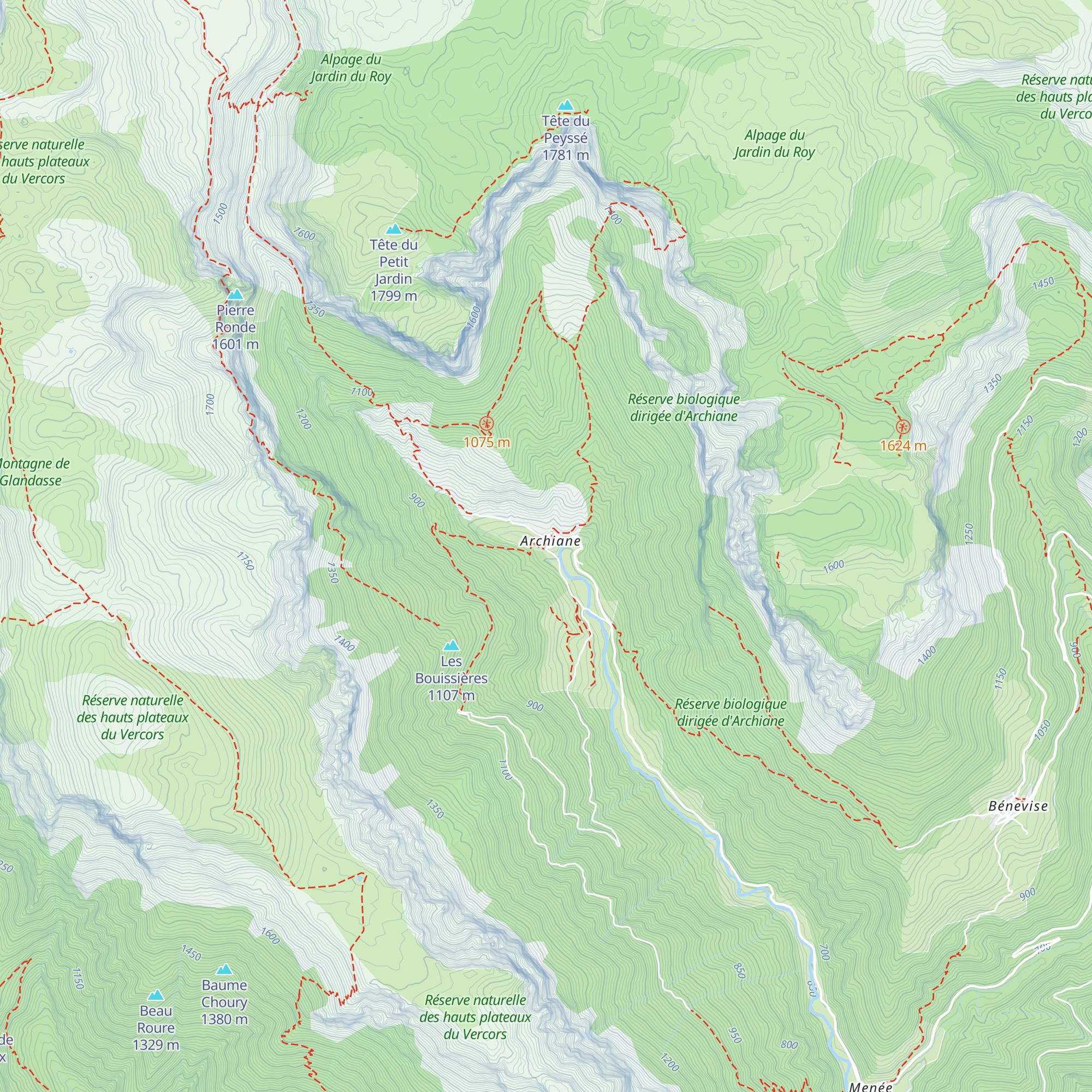 Refuge d’Archiane map