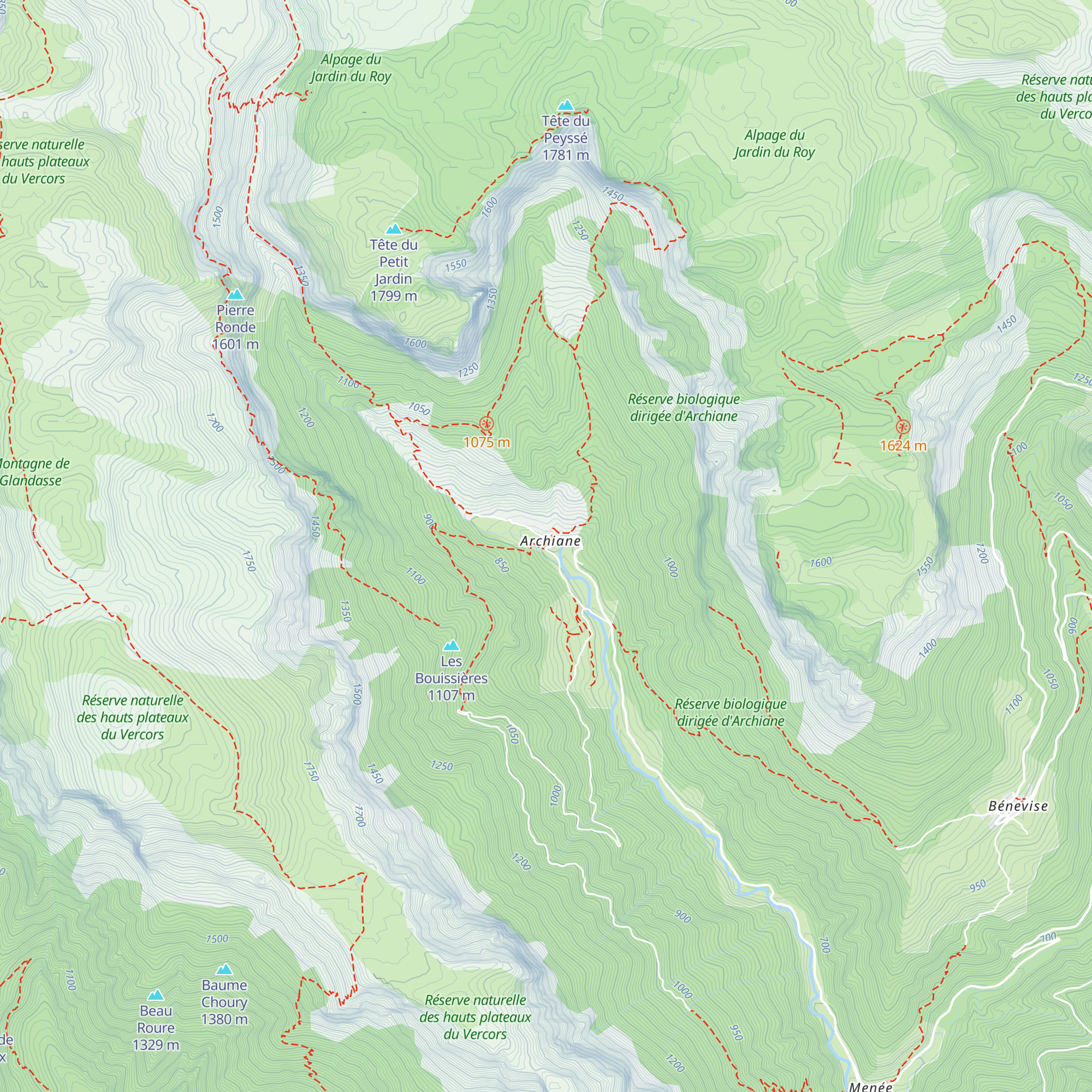 Refuge d’Archiane map