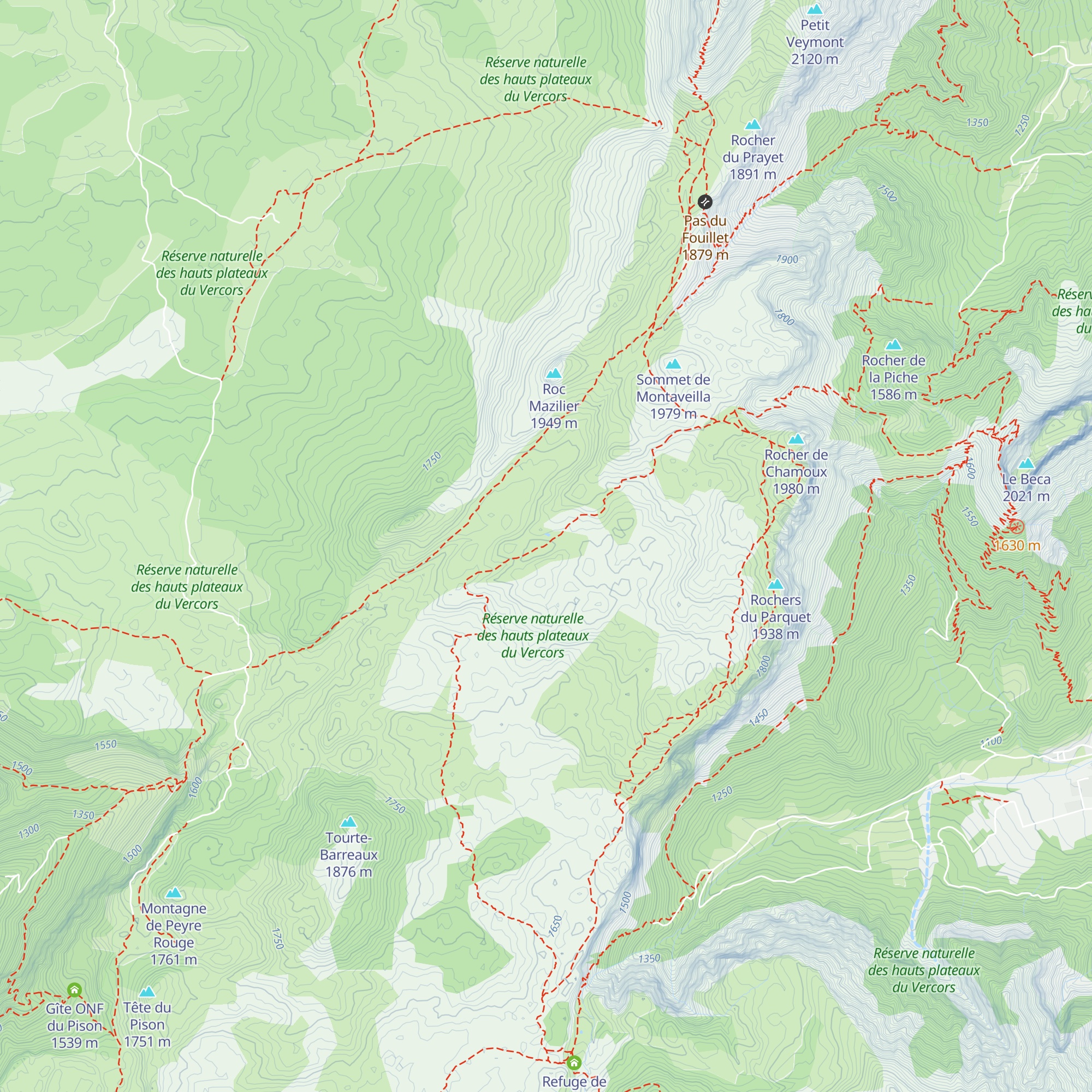 Cabane de la Montagne de Lau map