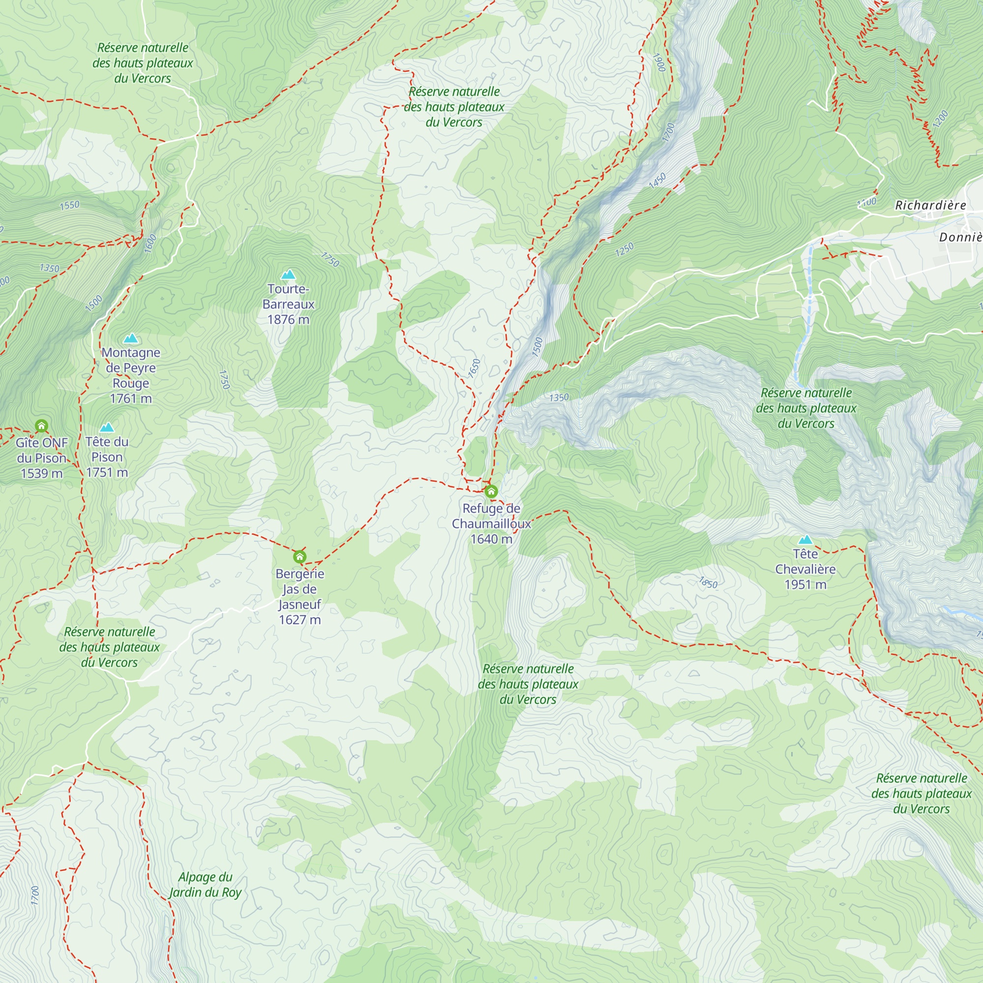 Refuge de Chaumailloux map