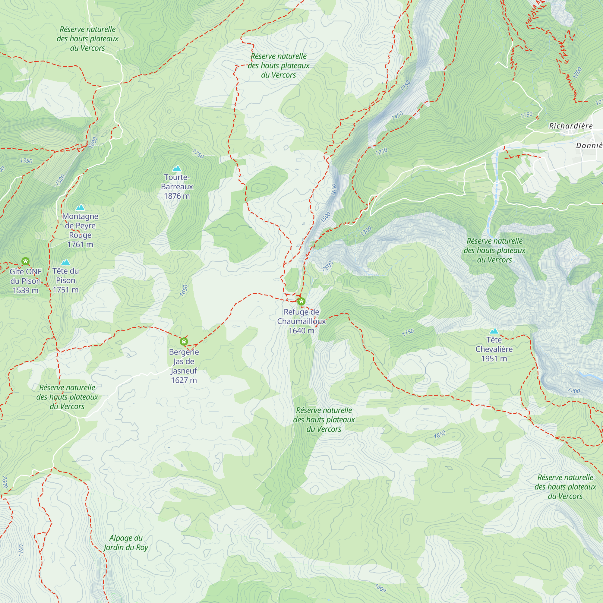 Refuge de Chaumailloux map