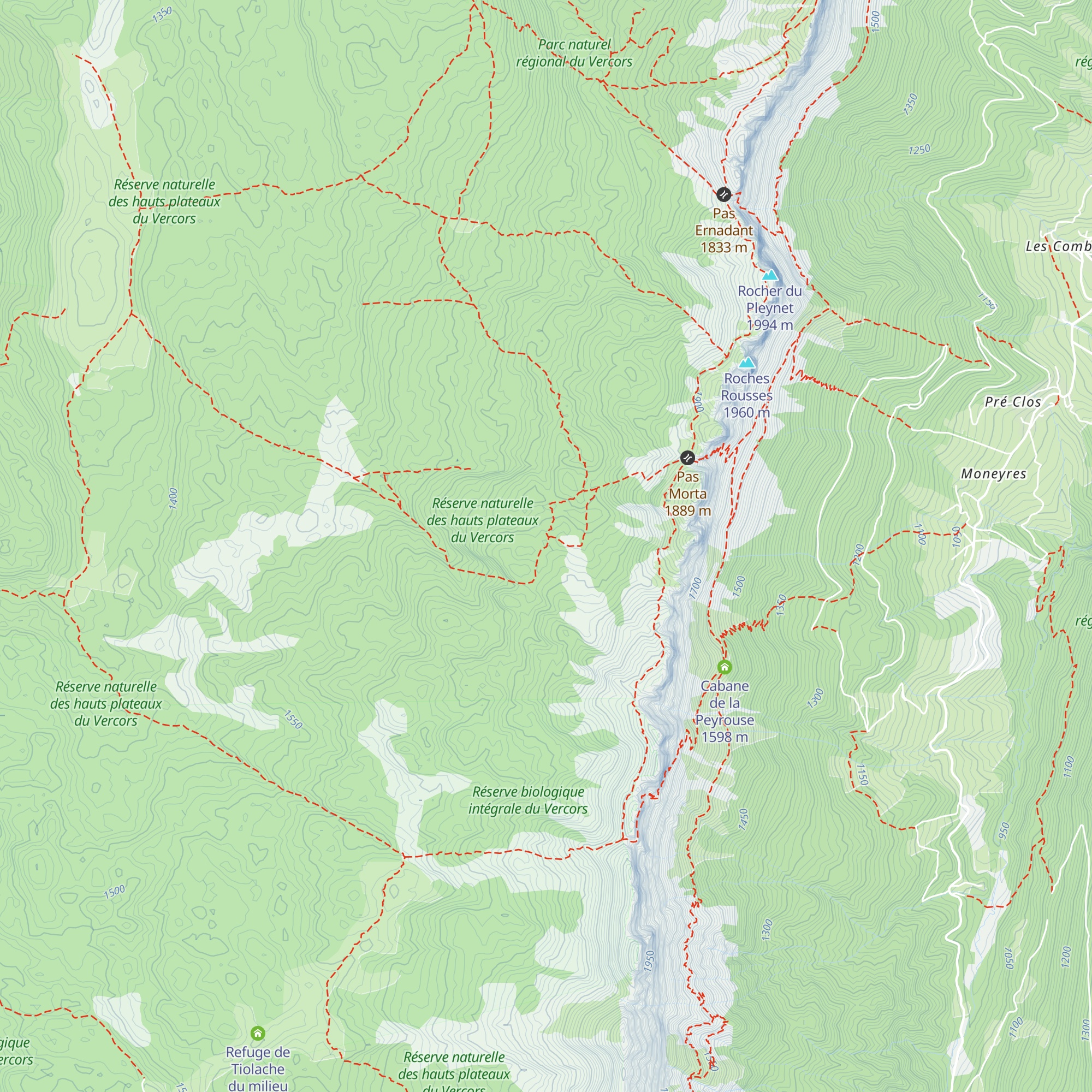 Cabane du Pas Etoupe map