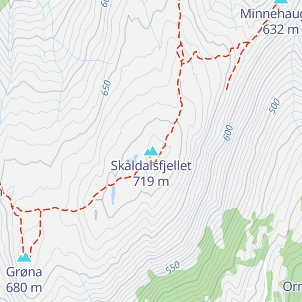 Map of Skåldalsfjellet