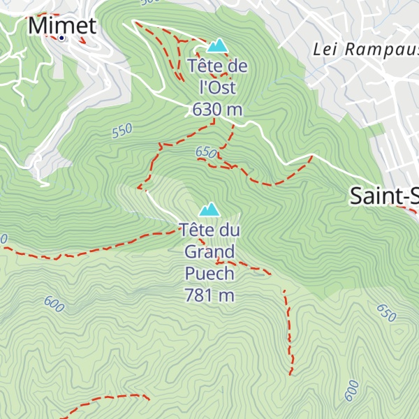 Map of Tête du Grand Puech