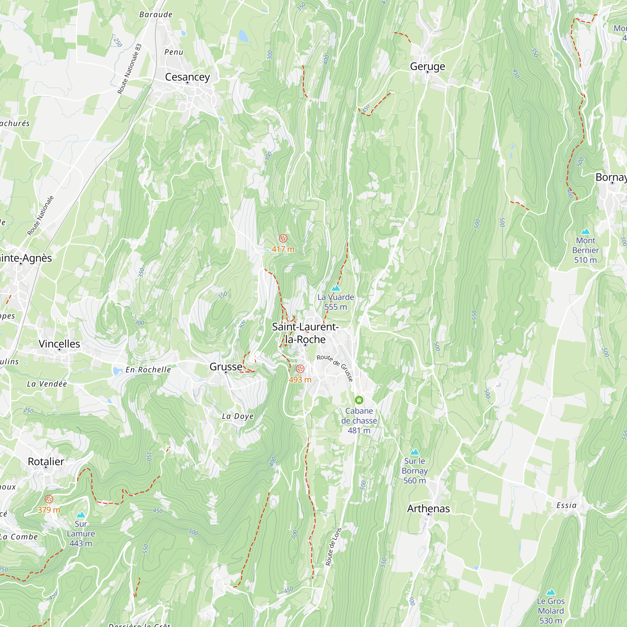 Gîte La Vuarde map
