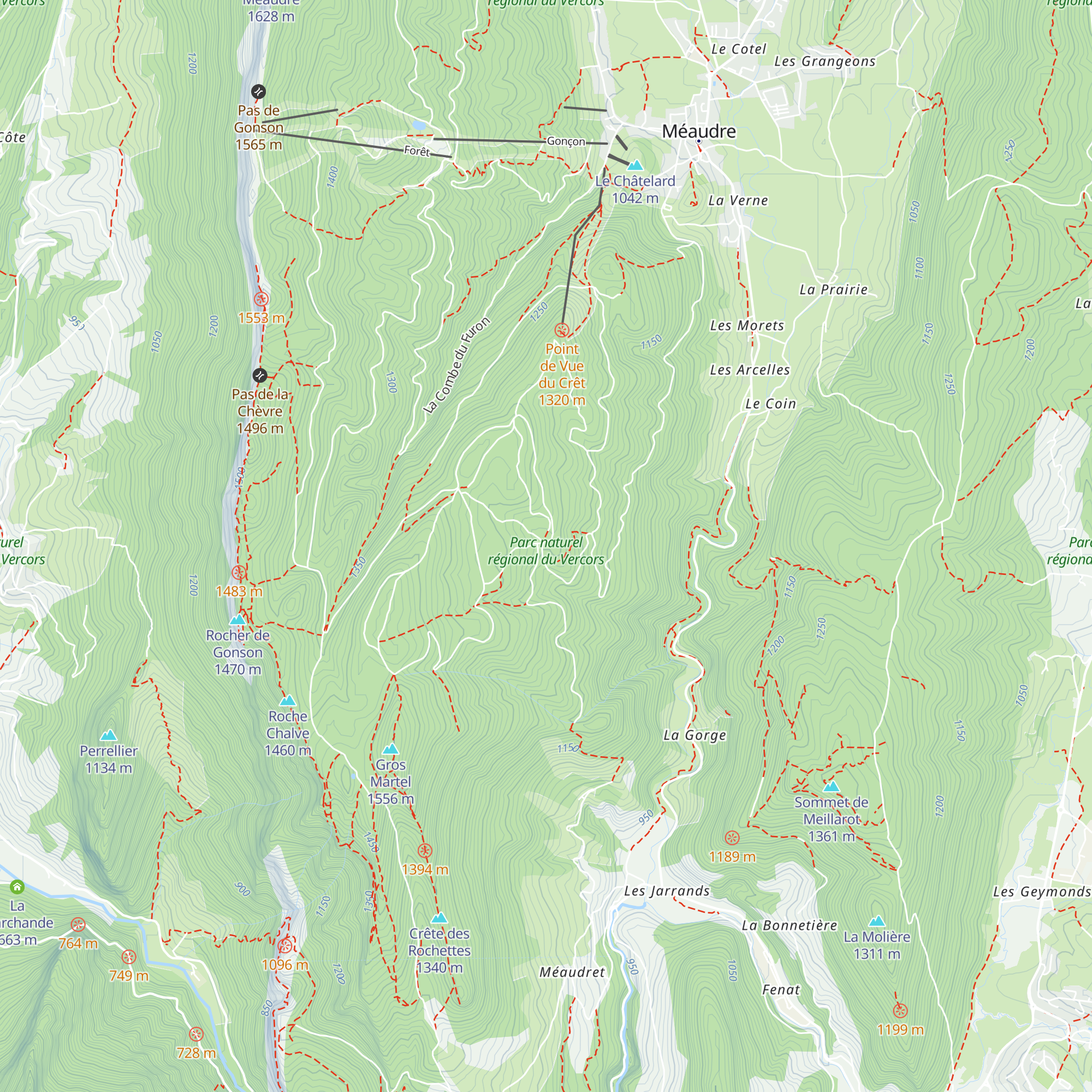 Refuge des Narces map