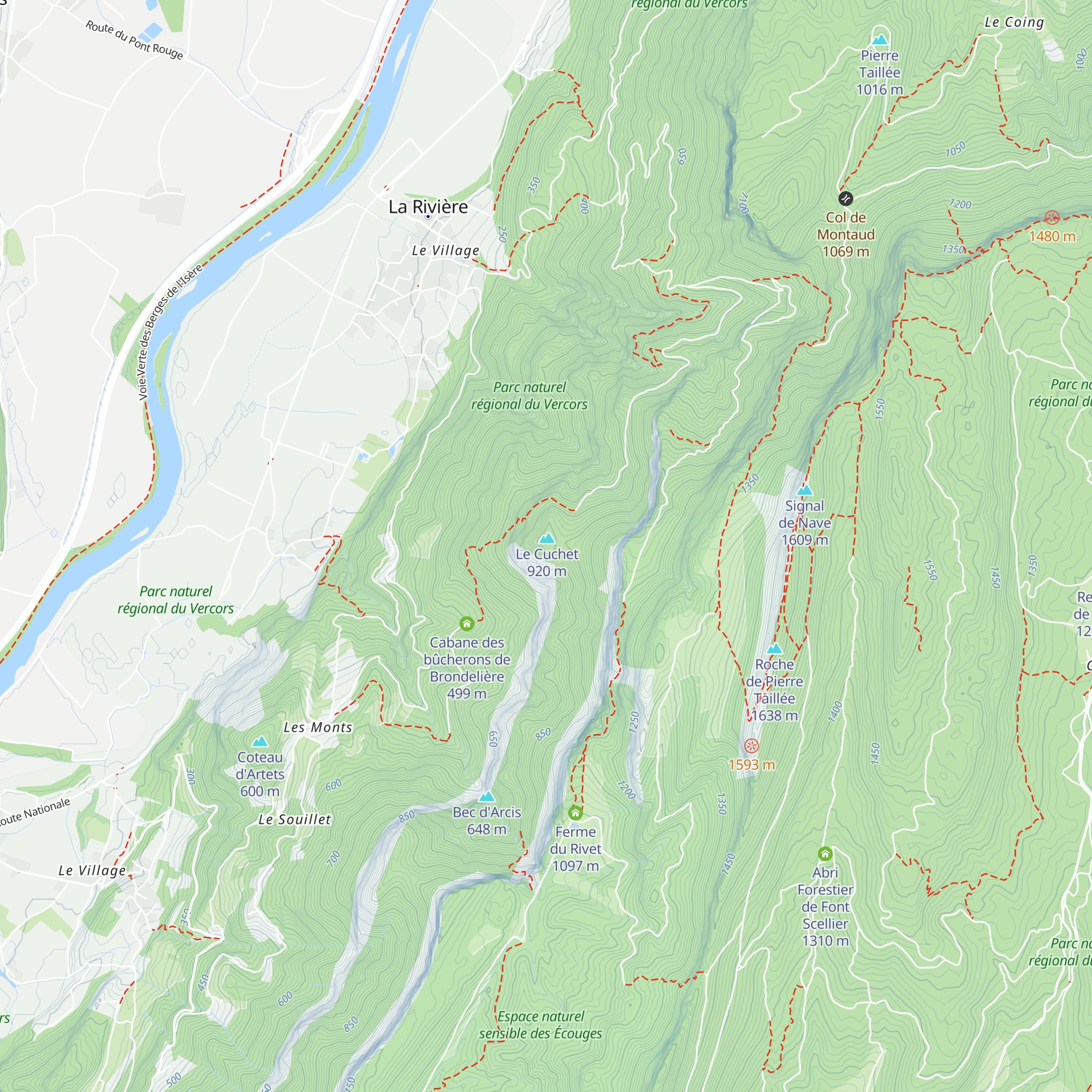 Refuge du Cuchet map