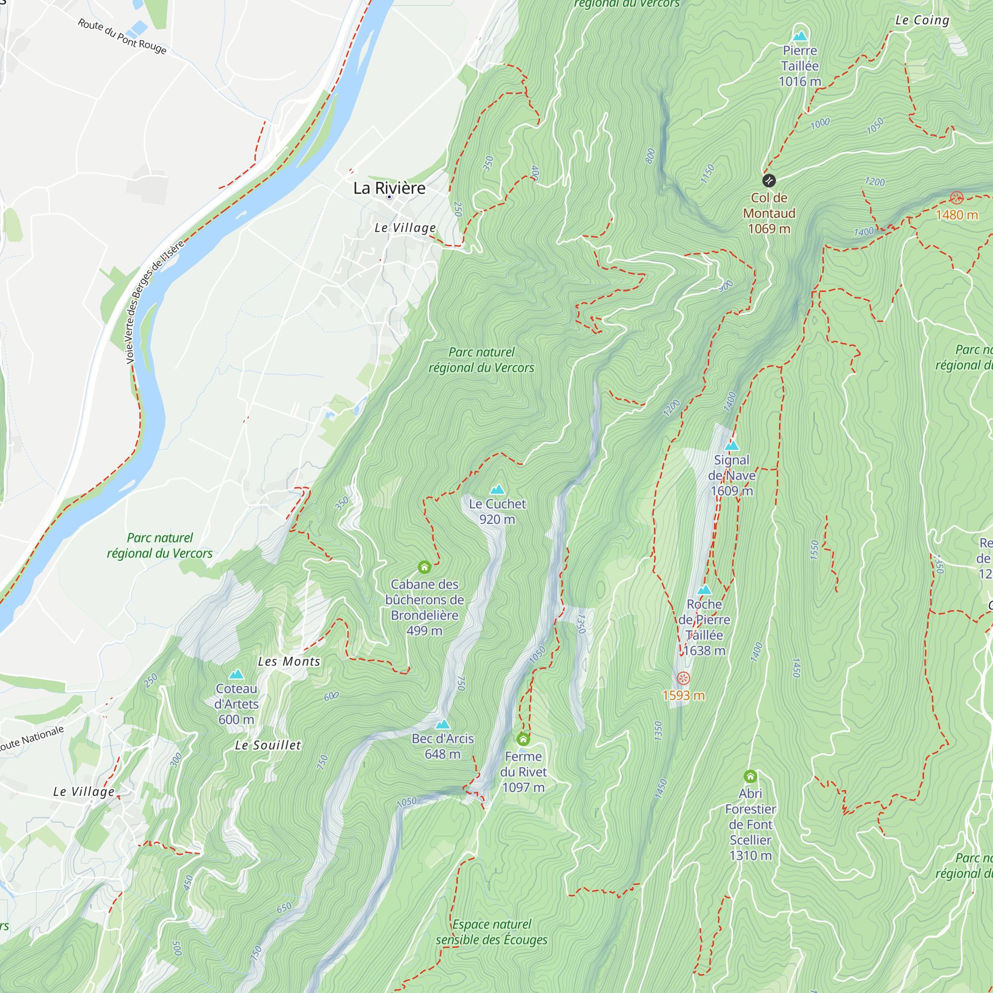 Refuge du Cuchet map