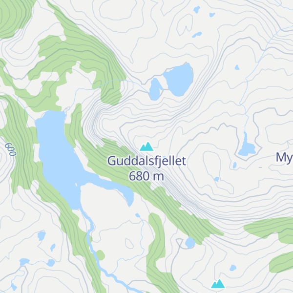 Map of Guddalsfjellet