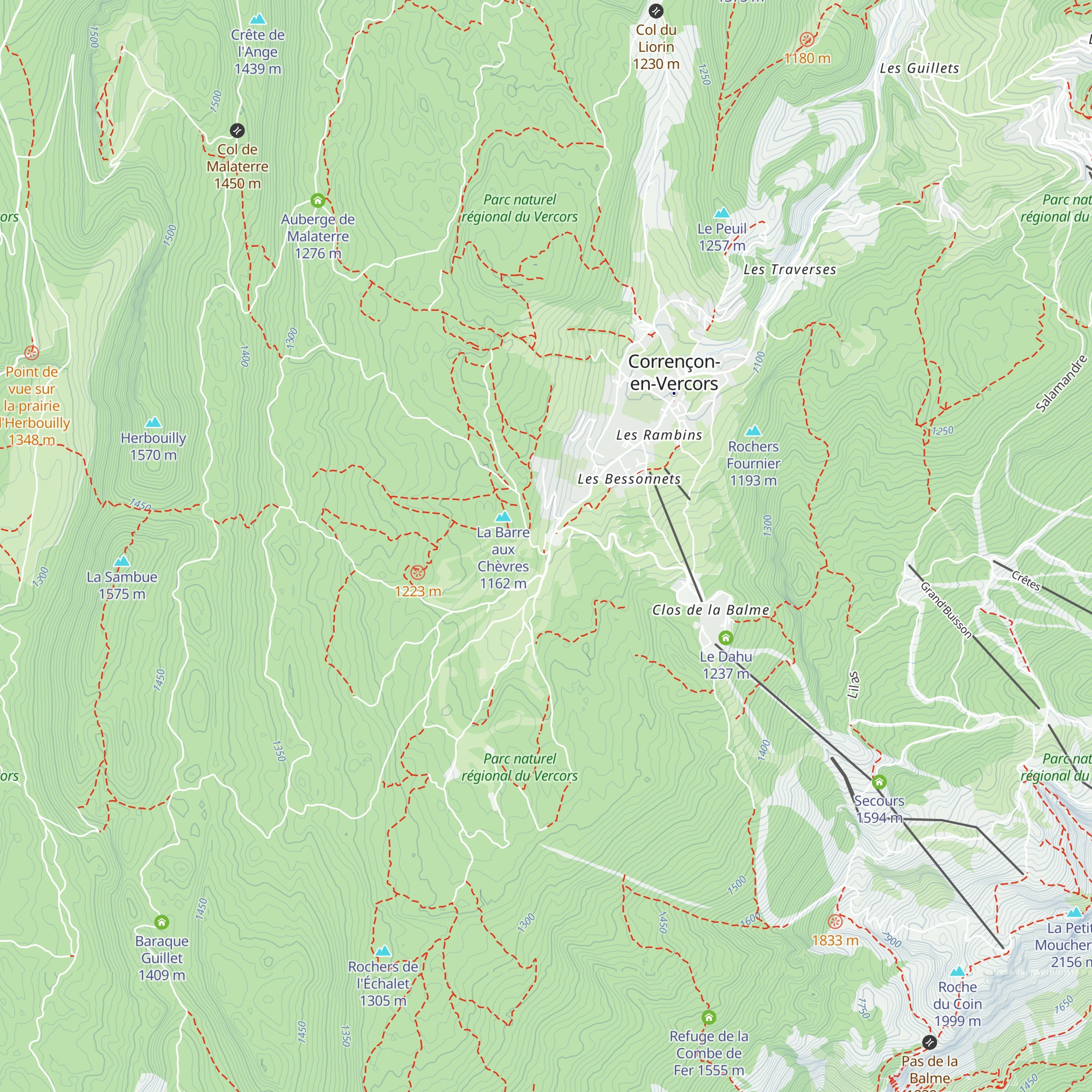 Refuge des Hauts Plateaux map
