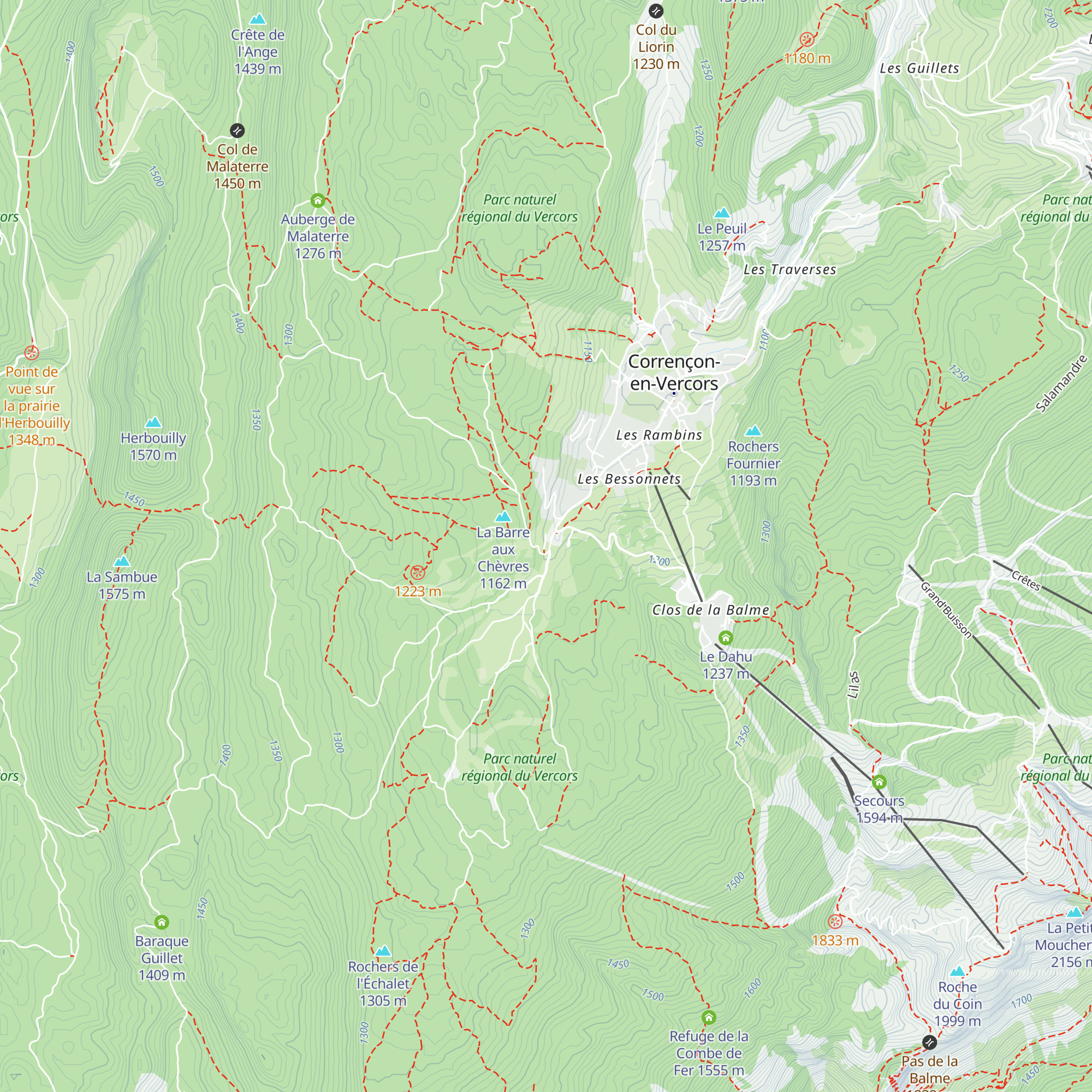 Refuge des Hauts Plateaux map